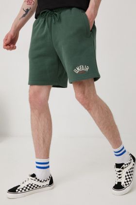 Unfair Athletics pantaloni scurti din bumbac barbati, culoarea verde