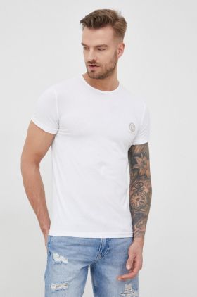 Versace tricou bărbați, culoarea alb, cu imprimeu