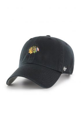 47brand șapcă Chicago Blackhawks culoarea negru, cu imprimeu