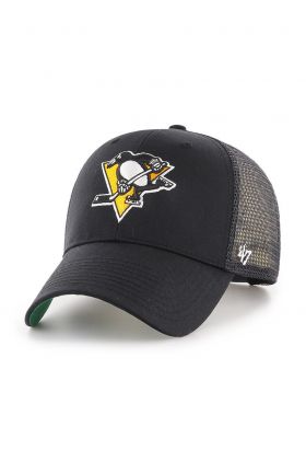 47brand șapcă NHL Pittsburgh Penguins culoarea negru, cu imprimeu  H-BRANS15CTP-BKB