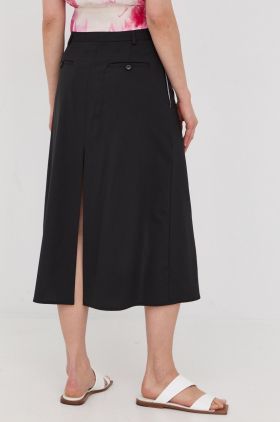 Victoria Beckham fusta de lana culoarea negru, midi, evazati