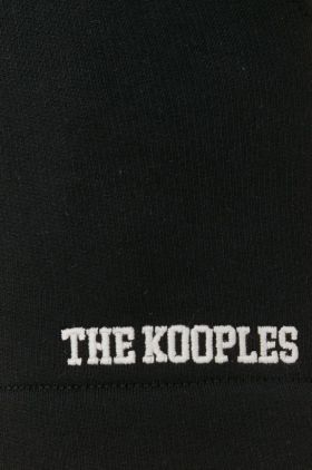 The Kooples pantaloni scurti femei, culoarea negru, neted, high waist