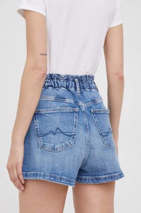 Pepe Jeans pantaloni scurti jeans Reese Short femei, neted, high waist