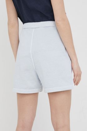 Lyle & Scott pantaloni scurti din bumbac femei, neted, high waist