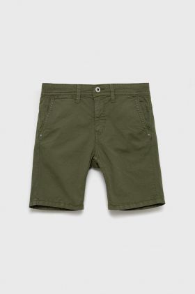 Pepe Jeans pantaloni scurti copii culoarea verde, talie reglabila