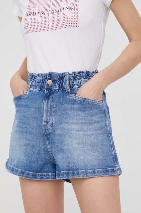 Pepe Jeans pantaloni scurti jeans Reese Short femei, neted, high waist