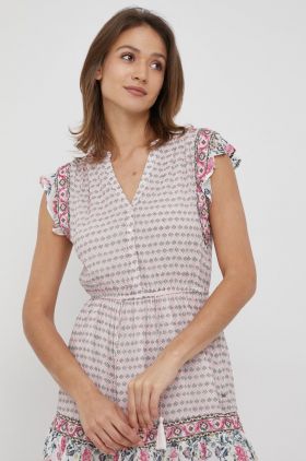 Pepe Jeans rochie Mercer culoarea roz, mini, evazati