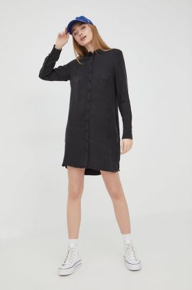 Superdry rochie culoarea negru, mini, drept