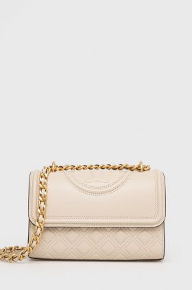 Tory Burch poseta de piele culoarea bej