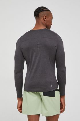 On-running longsleeve pentru alergare culoarea gri, melanj