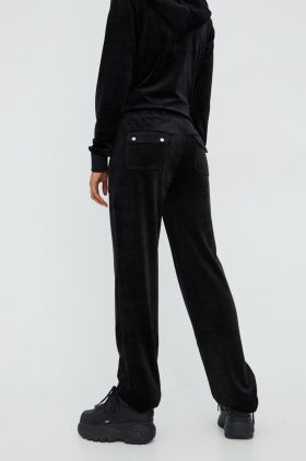 Juicy Couture pantaloni de trening femei, culoarea negru, neted