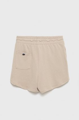 Puma pantaloni scurți din bumbac pentru copii 848405 culoarea bej, neted