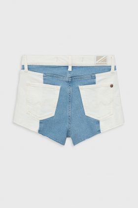 Pepe Jeans pantaloni scurti din denim pentru copii culoarea alb, modelator