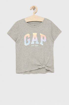 GAP tricou de bumbac pentru copii culoarea gri