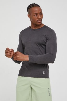 On-running longsleeve pentru alergare culoarea gri, melanj