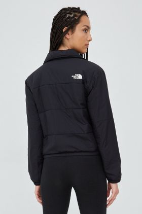 The North Face geacă Gosei Puffer femei, culoarea negru, de tranziție, oversized NF0A491JJK31