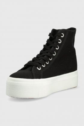 Superga tenisi femei, culoarea negru