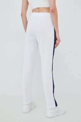 Fila pantaloni de trening femei, culoarea alb, modelator