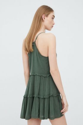 Superdry rochie culoarea verde, mini, evazati