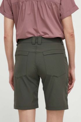 Viking pantaloni scurți outdoor Sumatra femei, culoarea verde, neted, high waist