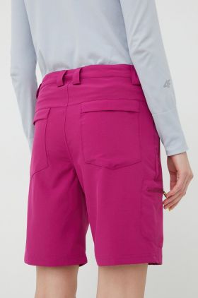 Viking pantaloni scurți outdoor Sumatra femei, culoarea verde, neted, high waist