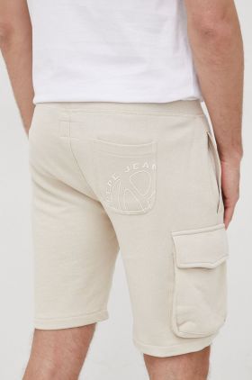 Pepe Jeans pantaloni scurti din bumbac Drake barbati, culoarea bej