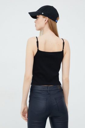 Superdry top femei, culoarea negru