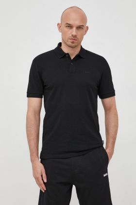 BOSS polo de bumbac culoarea negru, uni 50468362