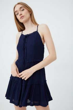 Superdry rochie culoarea albastru marin, mini, evazati