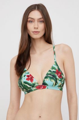 Superdry sutien de baie culoarea verde, cupa usor rigidizata