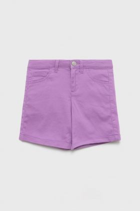 United Colors of Benetton pantaloni scurti copii culoarea violet, neted