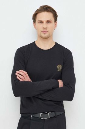 Versace longsleeve bărbați, culoarea negru, cu imprimeu