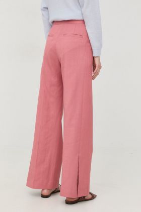 Tiger Of Sweden pantaloni femei, culoarea roz, drept, high waist