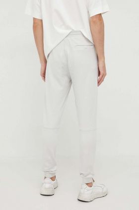 BOSS pantaloni de trening din bumbac CASUAL culoarea gri, uni 50468448