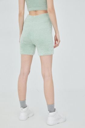 Reebok Classic pantaloni scurti H46811 femei, culoarea verde, cu imprimeu, high waist