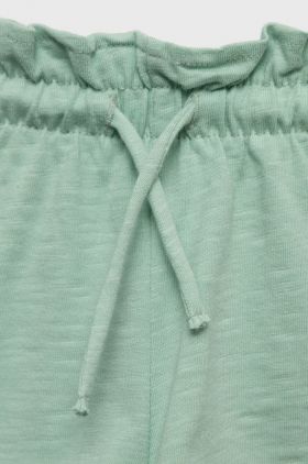 United Colors of Benetton pantaloni scurți din bumbac pentru copii culoarea verde, neted