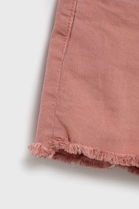 Pepe Jeans pantaloni scurti din denim pentru copii culoarea roz, neted