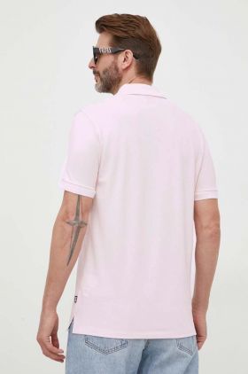 BOSS polo de bumbac culoarea roz, uni 50468301