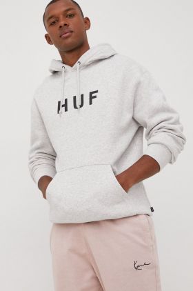 HUF bluza barbati, culoarea gri, cu imprimeu