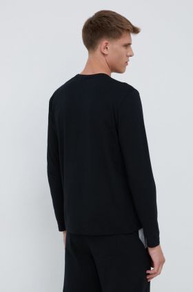 BOSS bluză de pijama culoarea negru, cu imprimeu 50470144