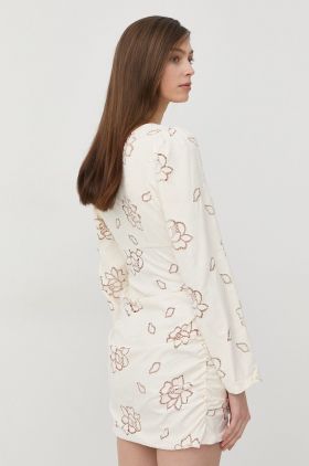 For Love & Lemons rochie culoarea bej, mini, mulata