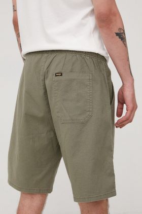 Wrangler pantaloni scurți din amestec de in barbati, culoarea verde