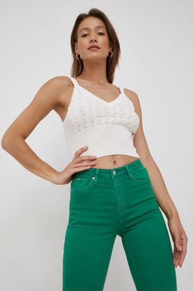 Pepe Jeans top femei, culoarea alb