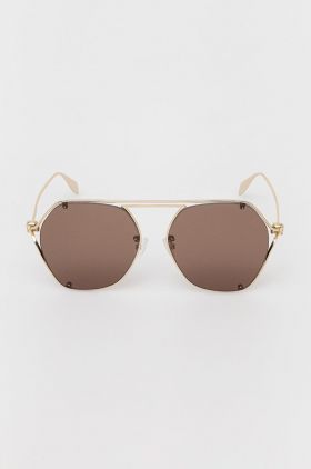 Alexander McQueen ochelari de soare femei, culoarea auriu