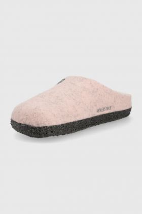 Birkenstock papuci de lana pentru copii culoarea roz