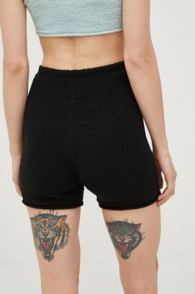 Reebok Classic pantaloni scurti femei, culoarea negru, neted, high waist