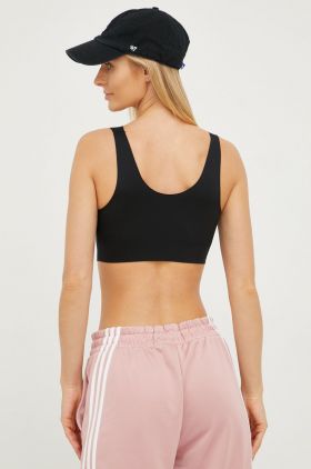 adidas Performance sutien sport Purelounge culoarea negru, neted