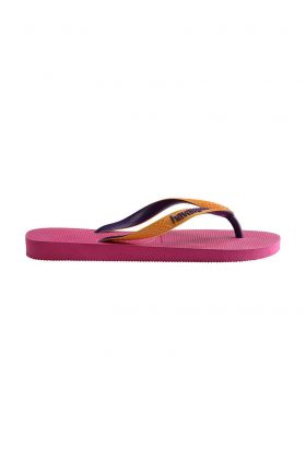 Havaianas slapi Top Mix femei, culoarea roz, cu toc plat