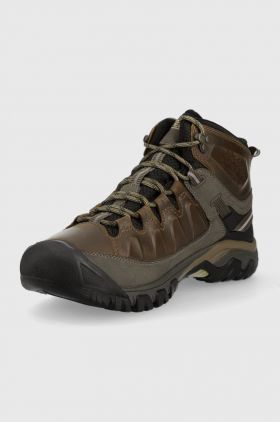 Keen pantofi Targhee III Mid barbati, culoarea maro 1017786.-BUNG/BLA