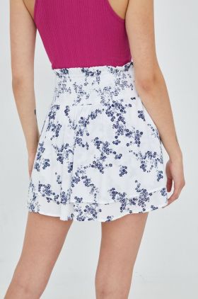 Superdry fusta culoarea alb, mini, evazati